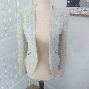 Mine White Tweed Blazer Women's Small